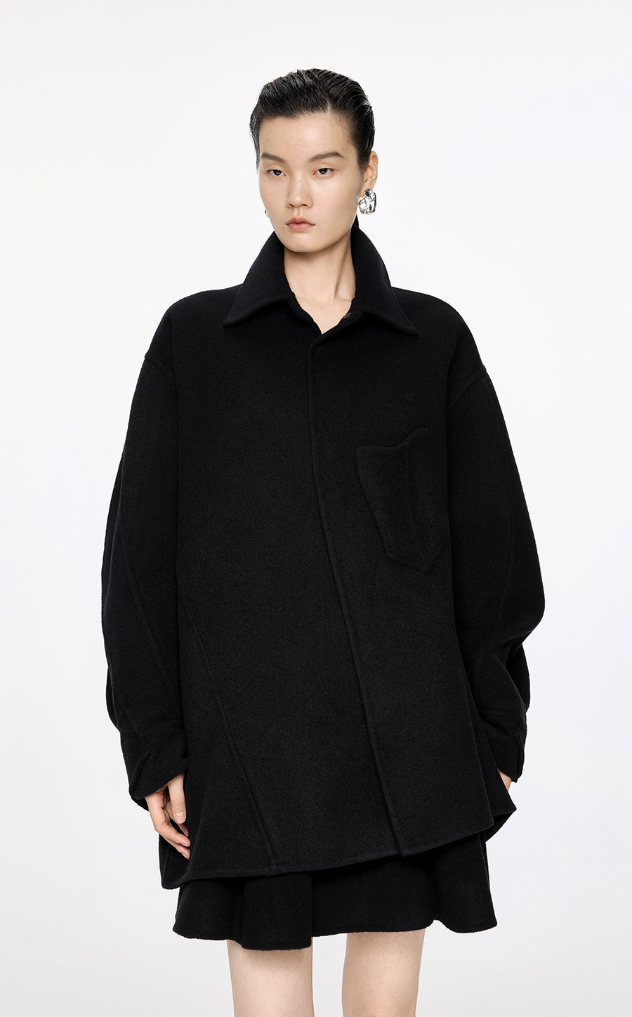 Coat / JNBY Irregular Oversize Wool-Blend Coat