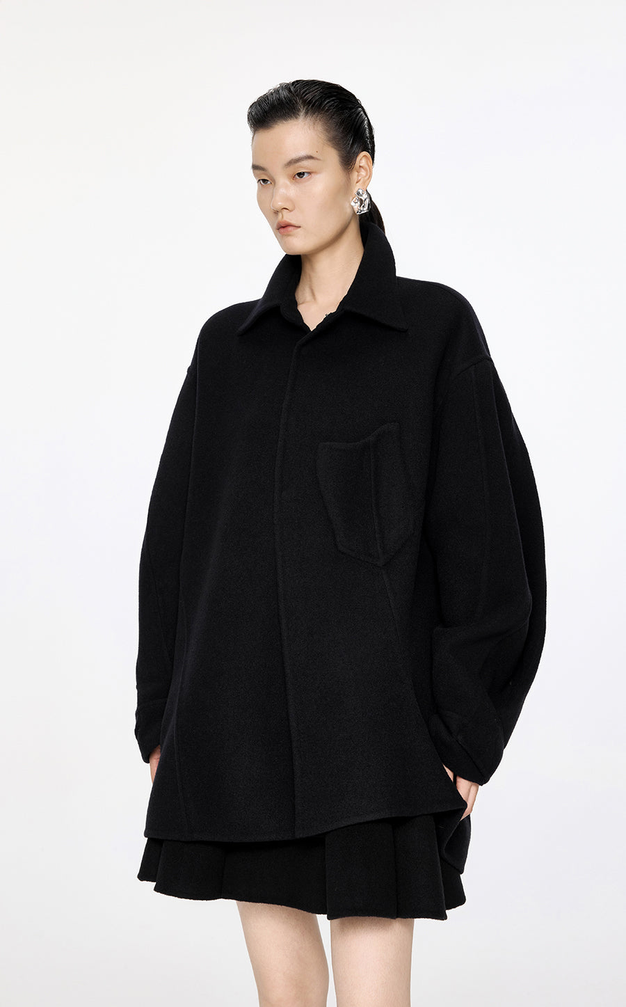 Coat / JNBY Irregular Oversize Wool-Blend Coat