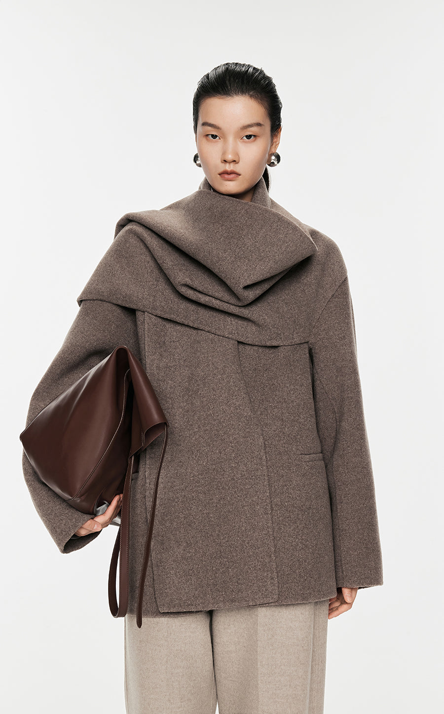 Coat / JNBY Oversize Wool-blend Cape Coat