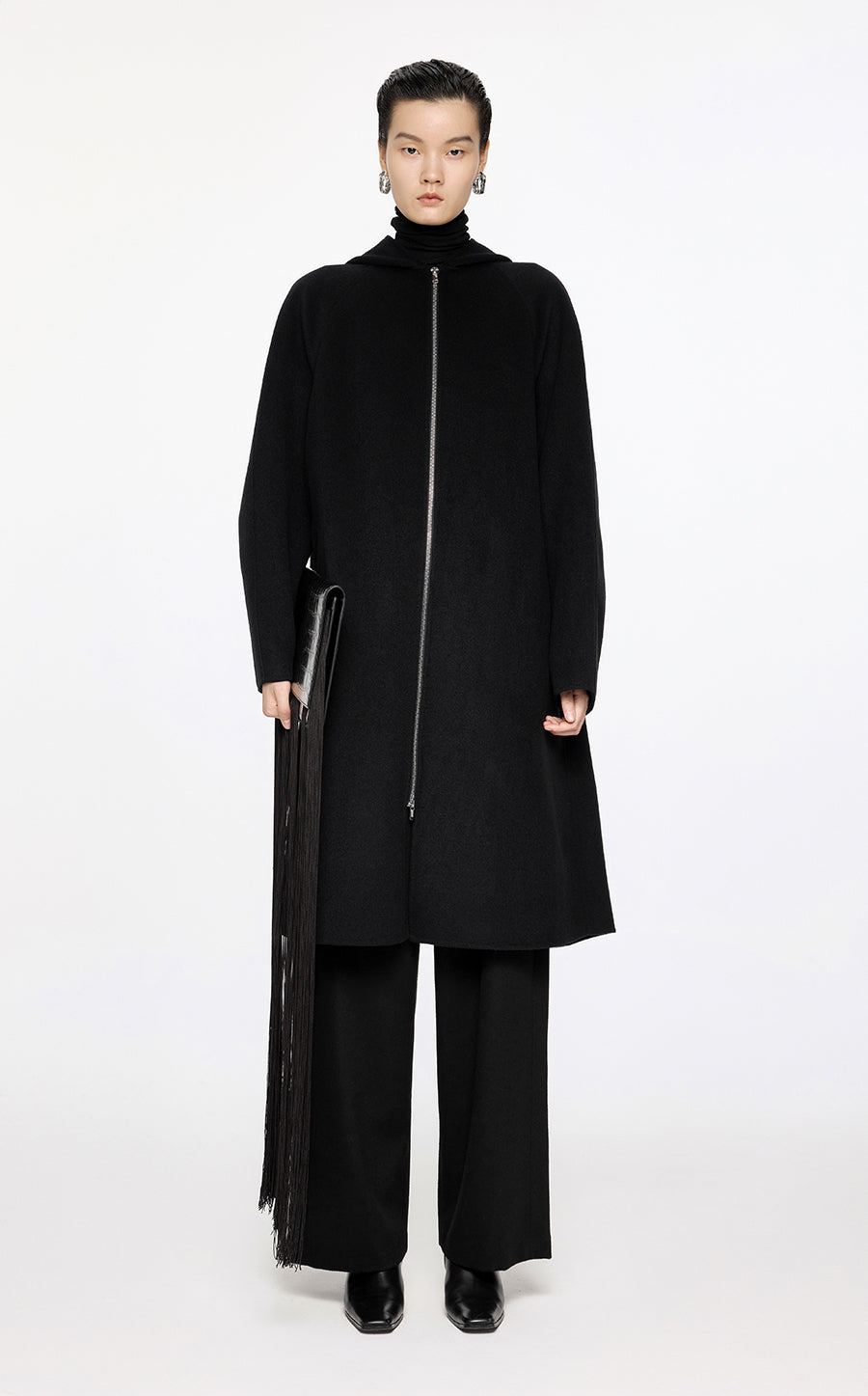 Coat / JNBY A-Shape Relaxed Wool-Cashmere Mid-Length Coat