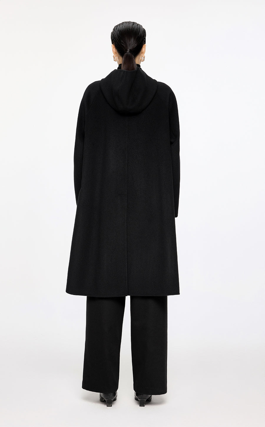 Coat / JNBY A-Shape Relaxed Wool-Cashmere Mid-Length Coat