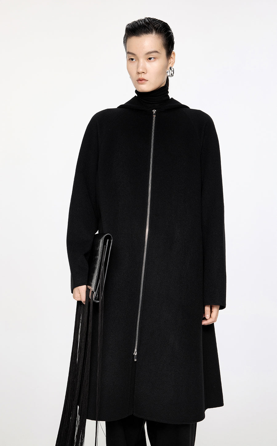 Coat / JNBY A-Shape Relaxed Wool-Cashmere Mid-Length Coat