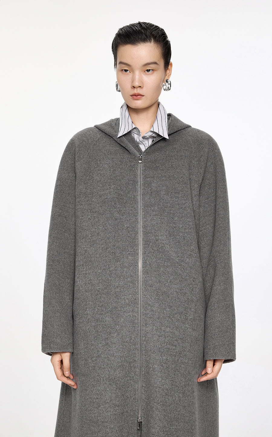 Coat / JNBY A-Shape Relaxed Wool-Cashmere Mid-Length Coat