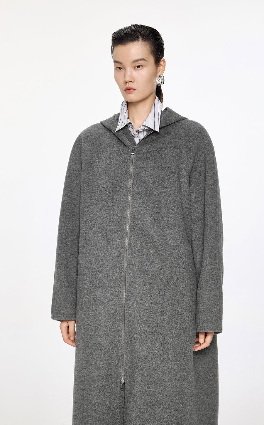 Coat / JNBY A-Shape Relaxed Wool-Cashmere Mid-Length Coat