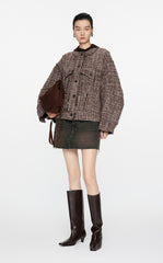 Coat / JNBY Oversize Collarless  Jacquard Coat