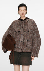 Coat / JNBY Oversize Collarless  Jacquard Coat