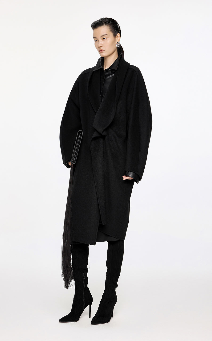 Coat / JNBY Pleated Wool Coat