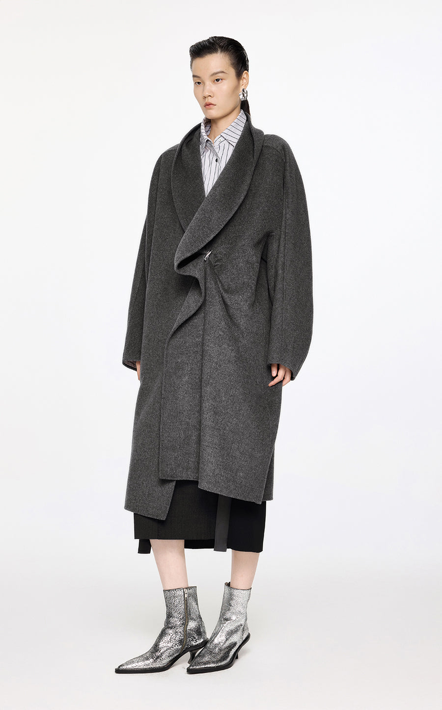 Coat / JNBY Pleated Wool Coat