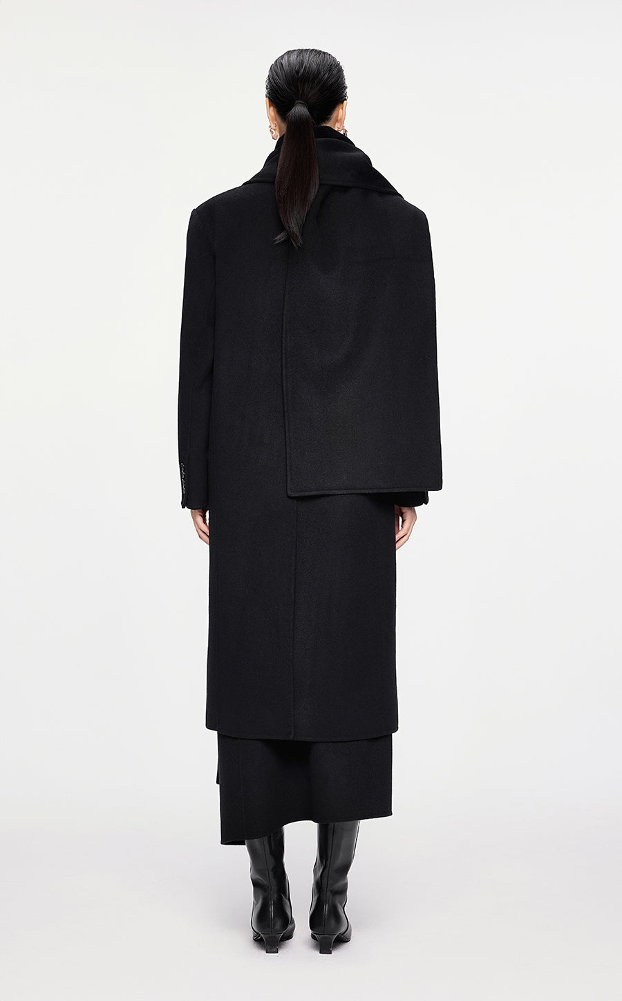 Coat / JNBY Mid-length Wool-cashmere Cape Coat