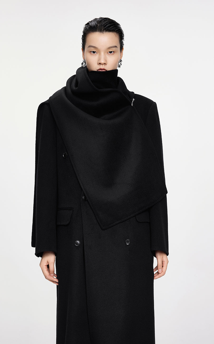 Coat / JNBY Mid-length Wool-cashmere Cape Coat