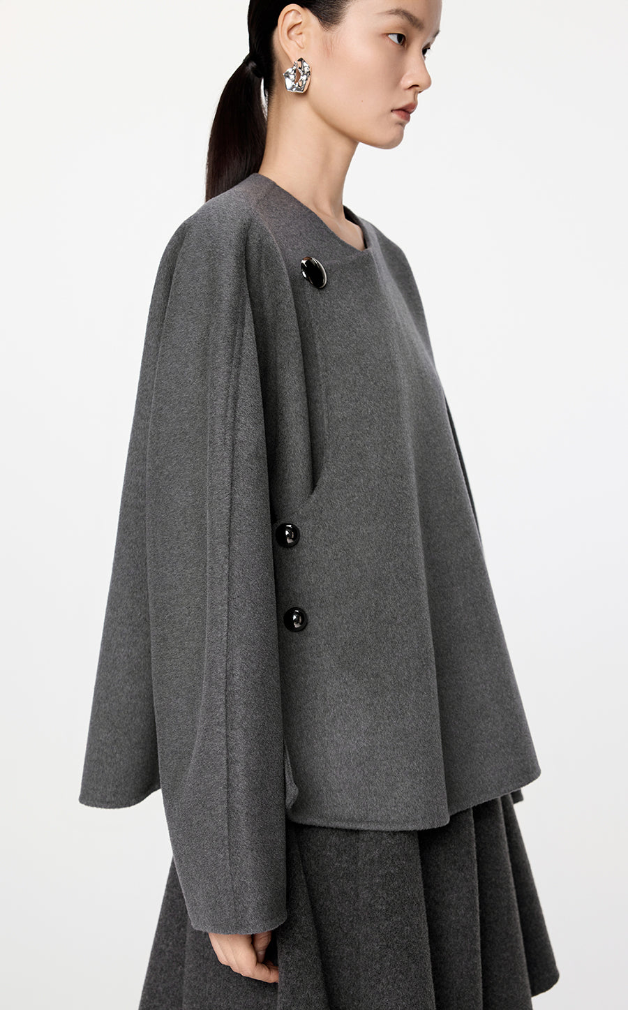 Coat / JNBY A-Shape Wool-Cashmere Jacket