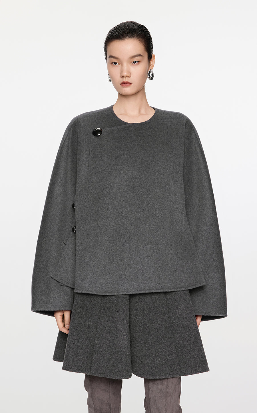 Coat / JNBY A-Shape Wool-Cashmere Jacket