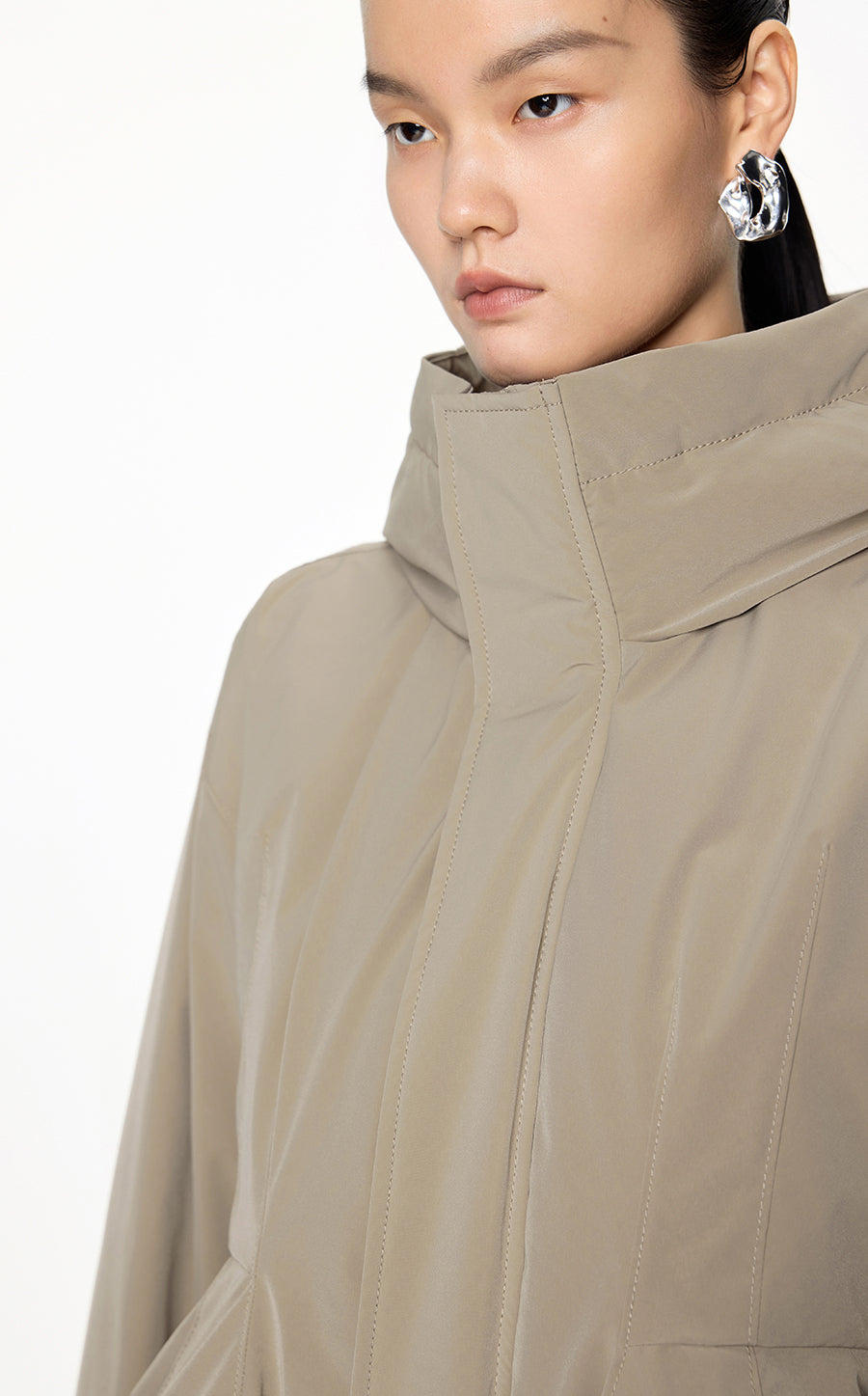 Coat / JNBY Windproof Hoodied Down Coat