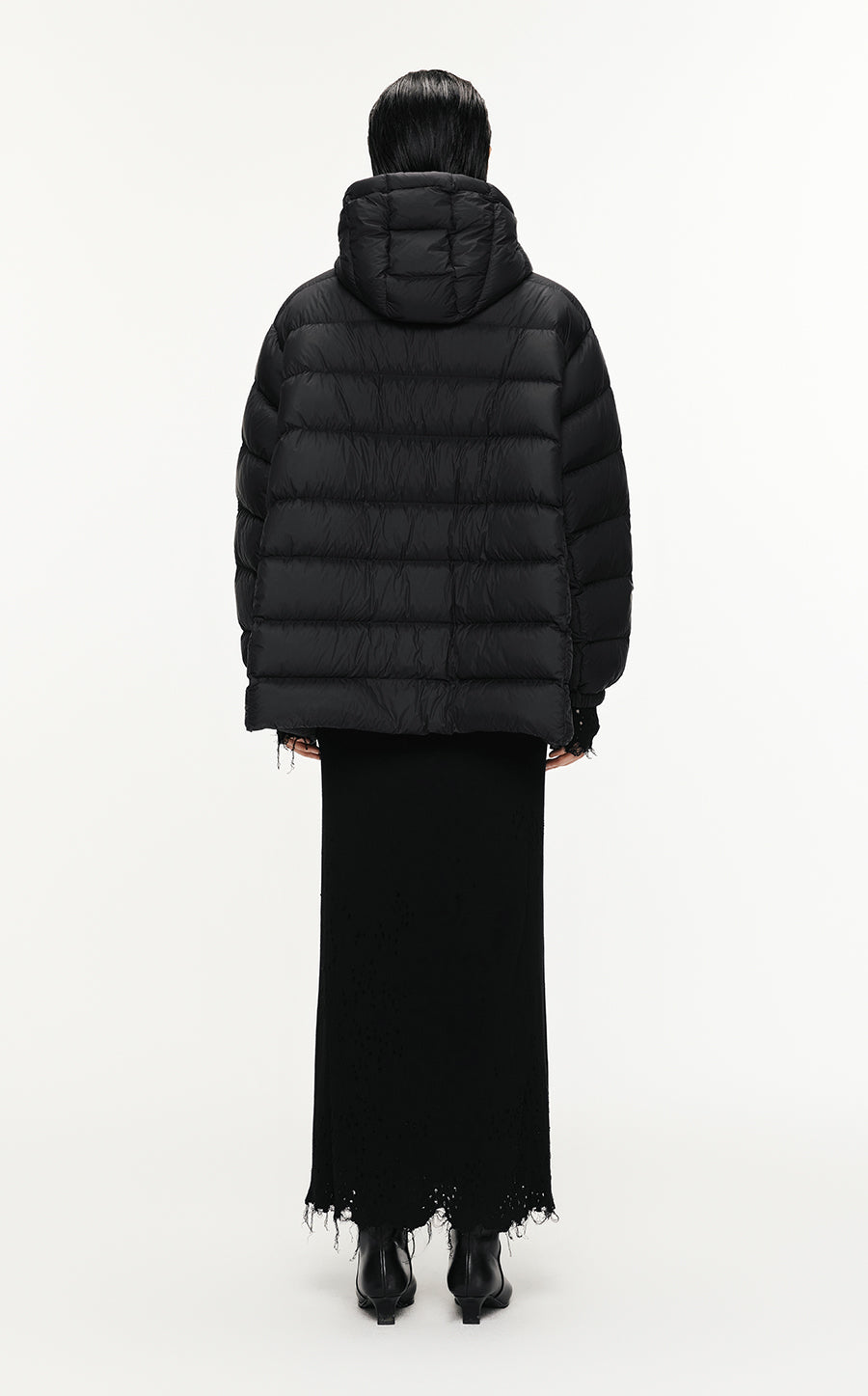 Coat / JNBY Irregular-hem Hoodied Down Coat