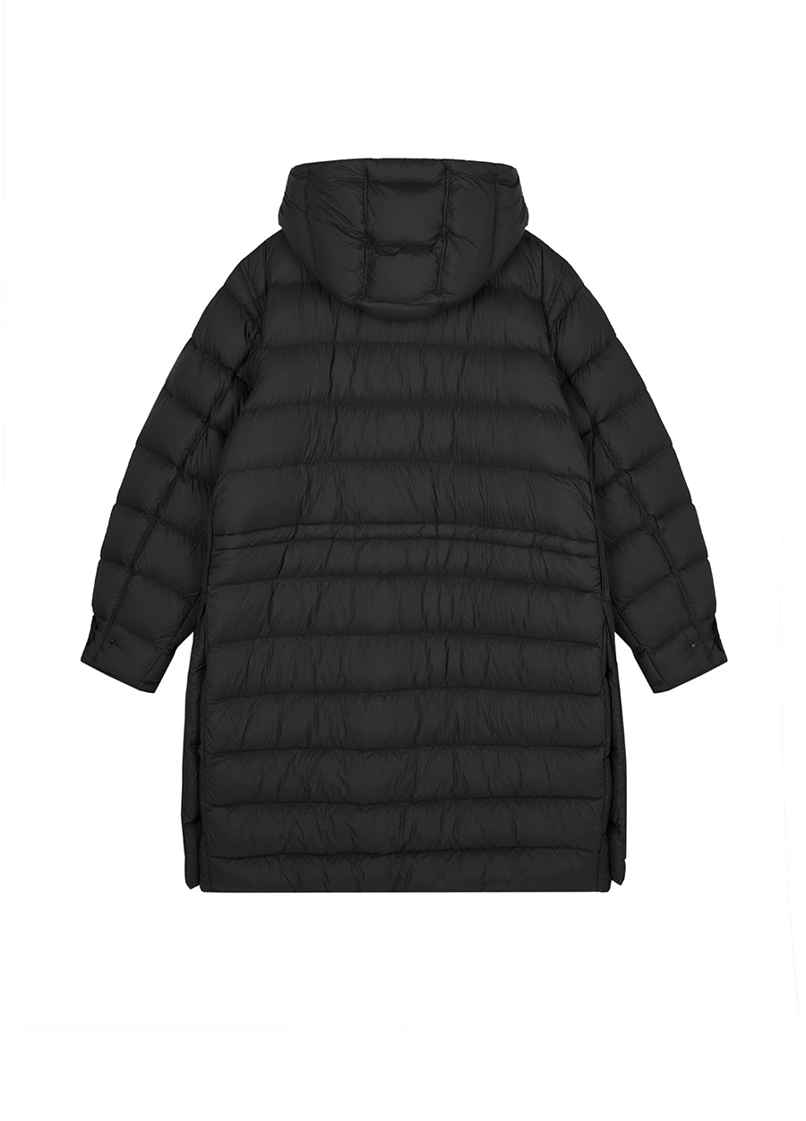 Coat / JNBY  Relaxed H-Shape Mid-Length Hooded Down Jacket