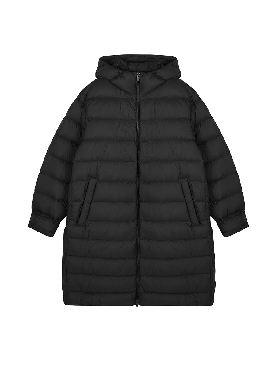 Coat / JNBY  Relaxed H-Shape Mid-Length Hooded Down Jacket