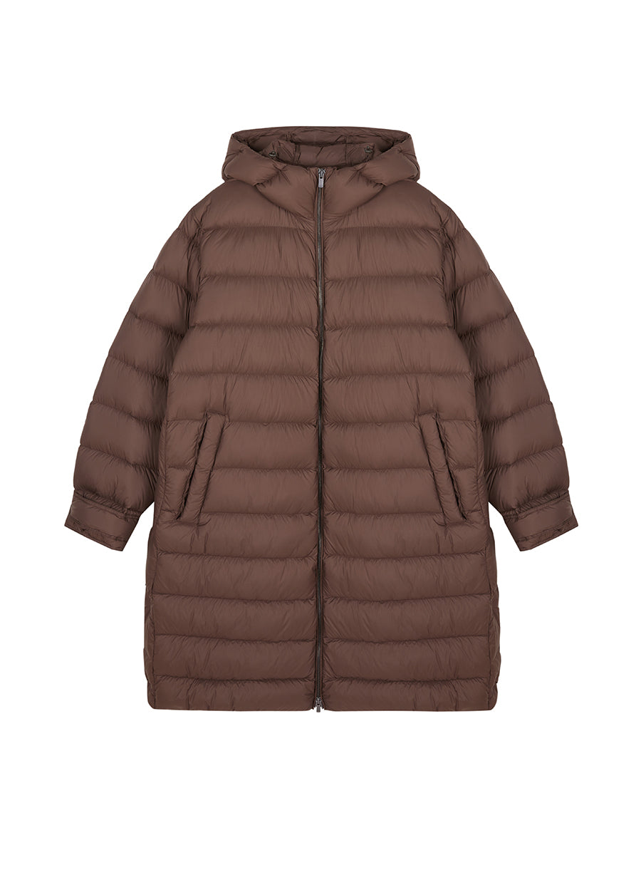 Coat / JNBY  Relaxed H-Shape Mid-Length Hooded Down Jacket