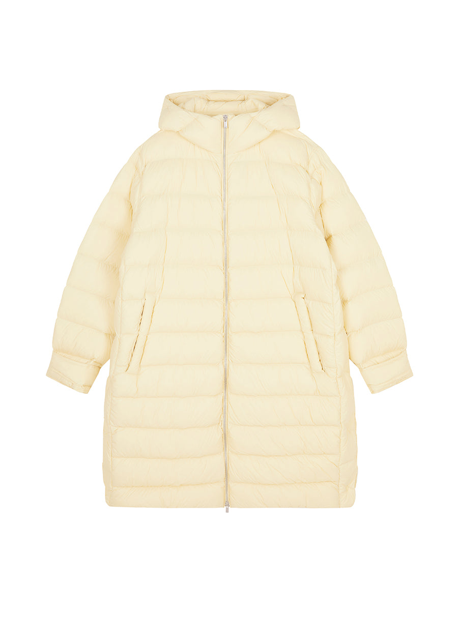 Coat / JNBY  Relaxed H-Shape Mid-Length Hooded Down Jacket