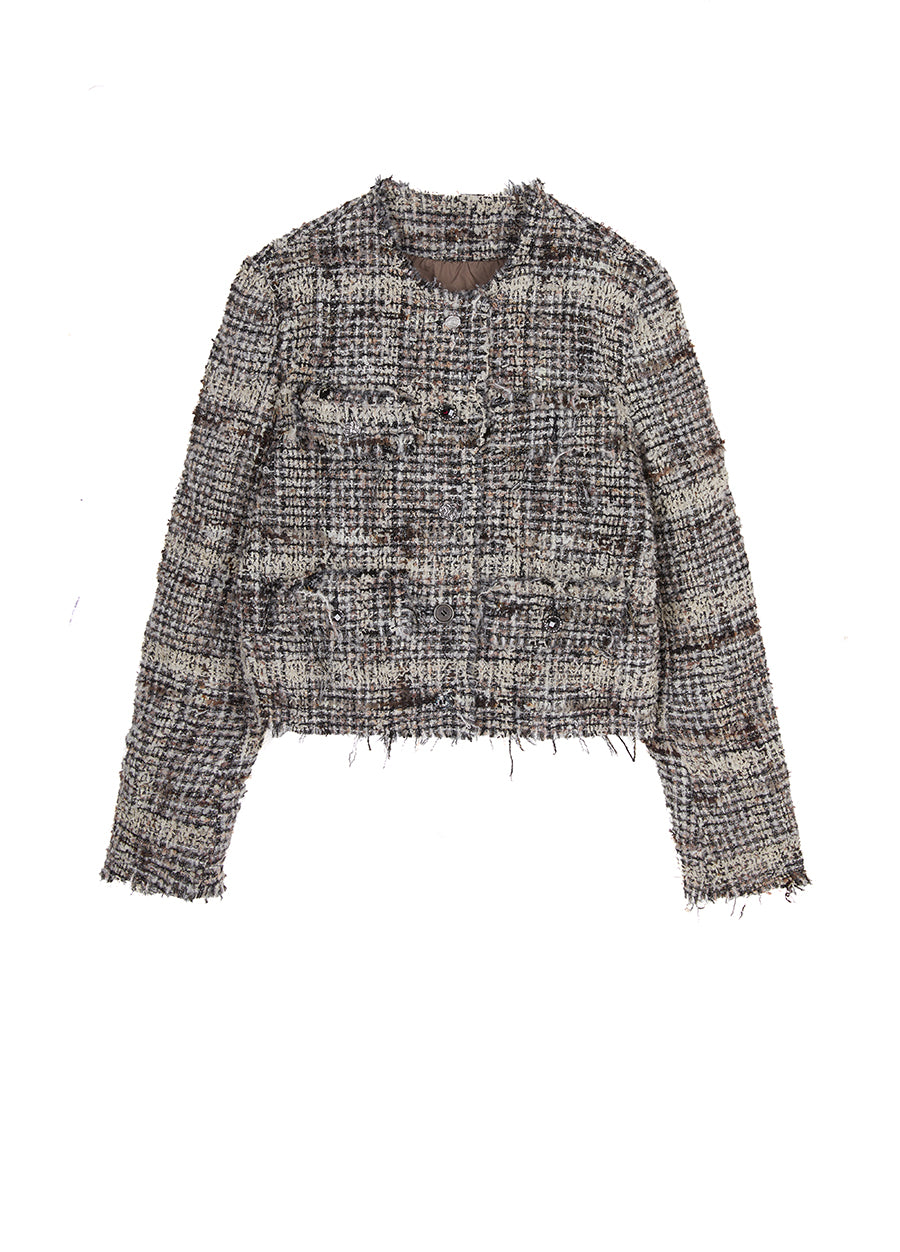 Coat / JNBY Cropped Jacquard Down Coat