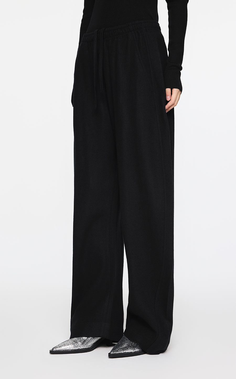 Pants / JNBY Elasticated-Waist Wool Track Pants