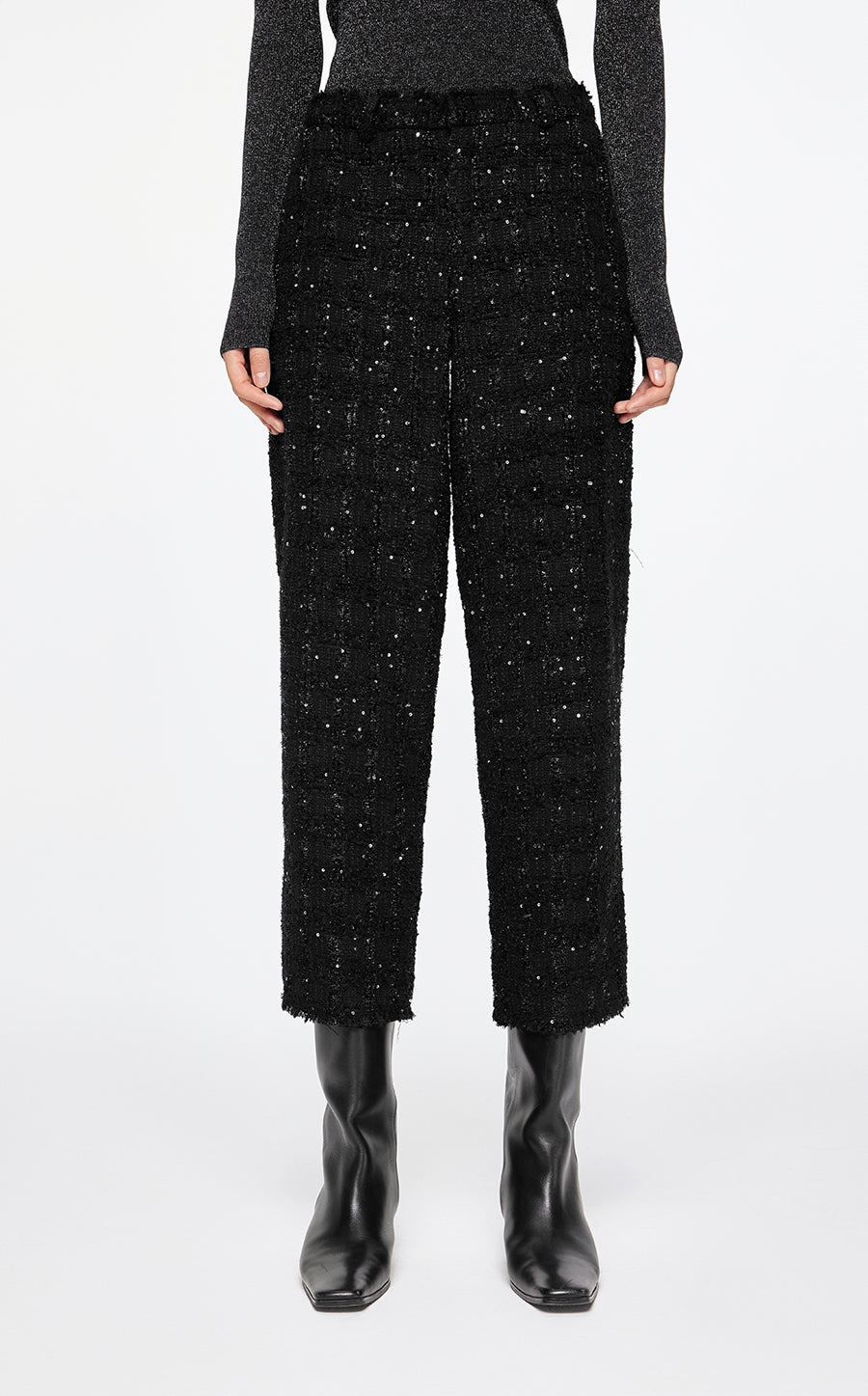 Pants / JNBY Jacquard Raw-Hem Cropped Pants