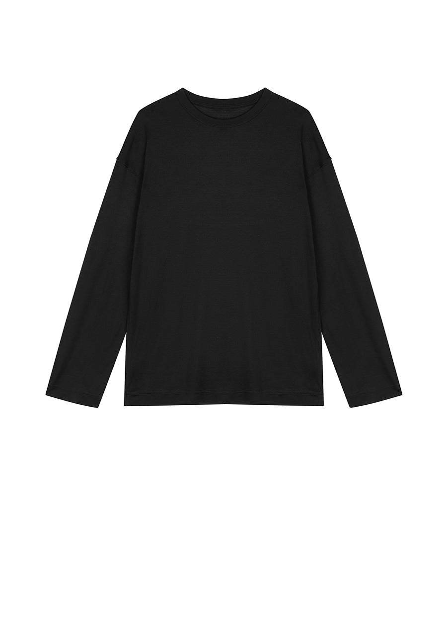 T-Shirt / JNBY Relaxed-fit Silk Long-sleeve T-shirt