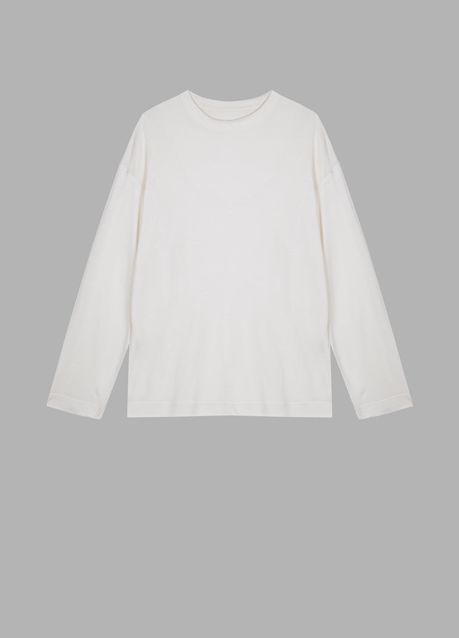 T-Shirt / JNBY Relaxed-fit Silk Long-sleeve T-shirt