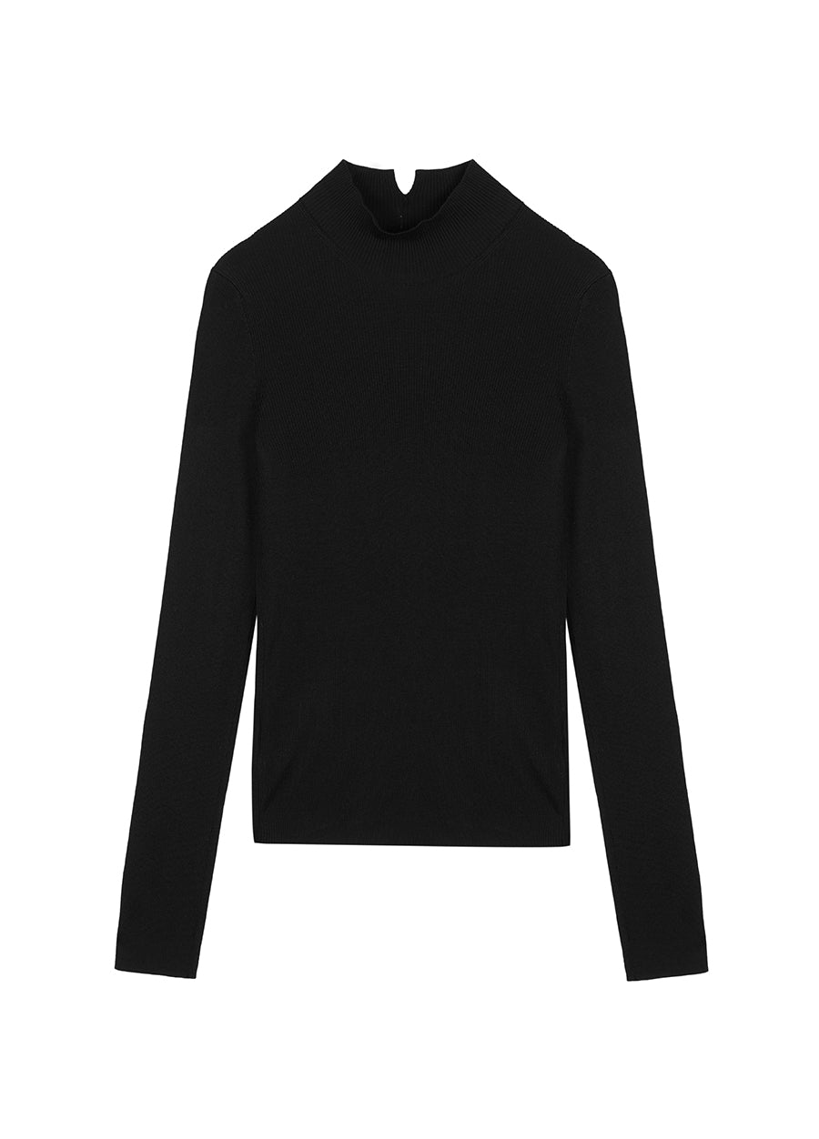 Sweater / JNBY Slim-fit Notched-collar Sweater（Spring 24）