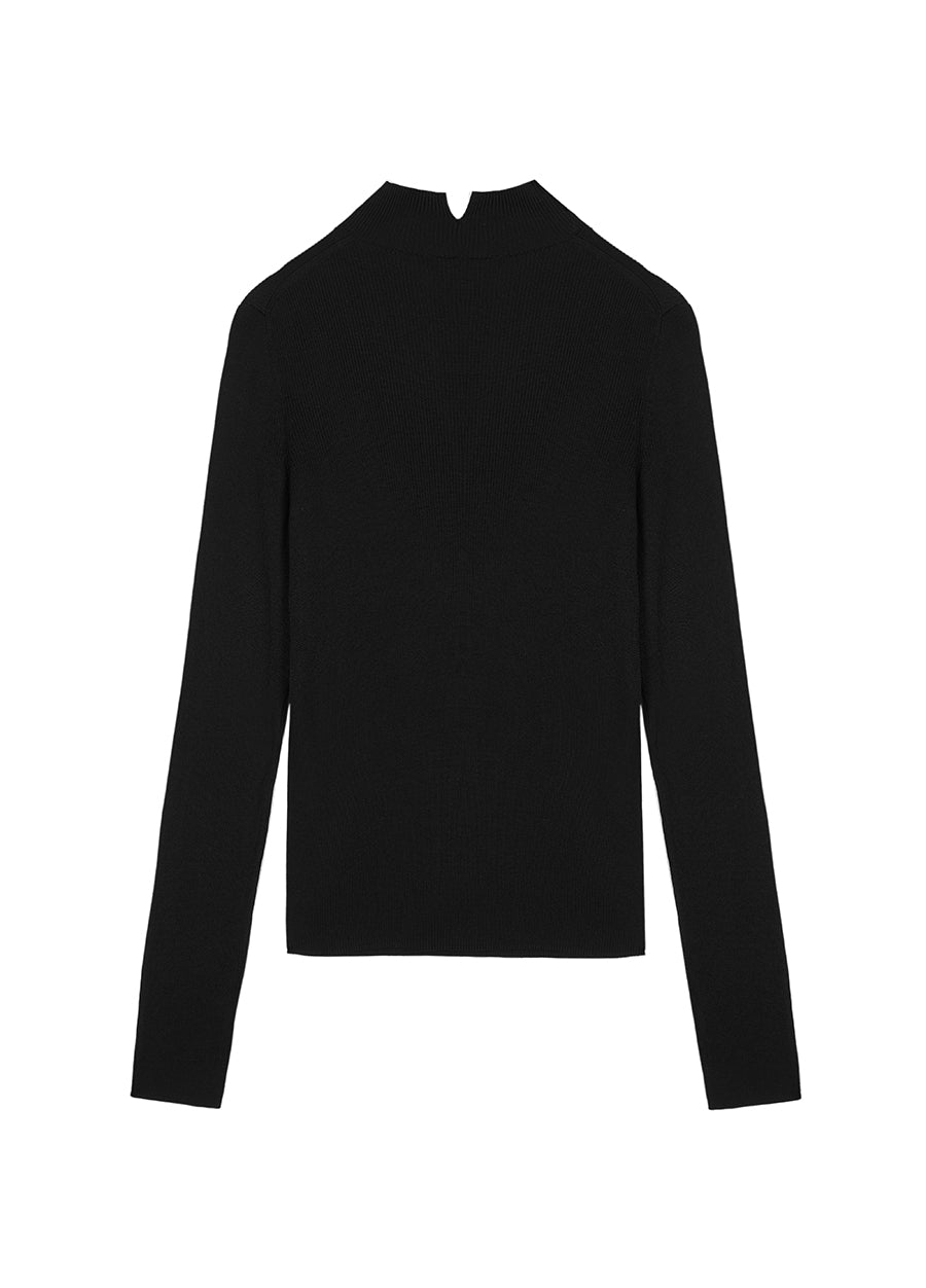 Sweater / JNBY Slim-fit Notched-collar Sweater（Spring 24）