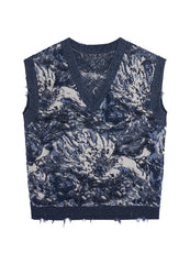 Vest / JNBY Peony Jacquard V-neck Vest