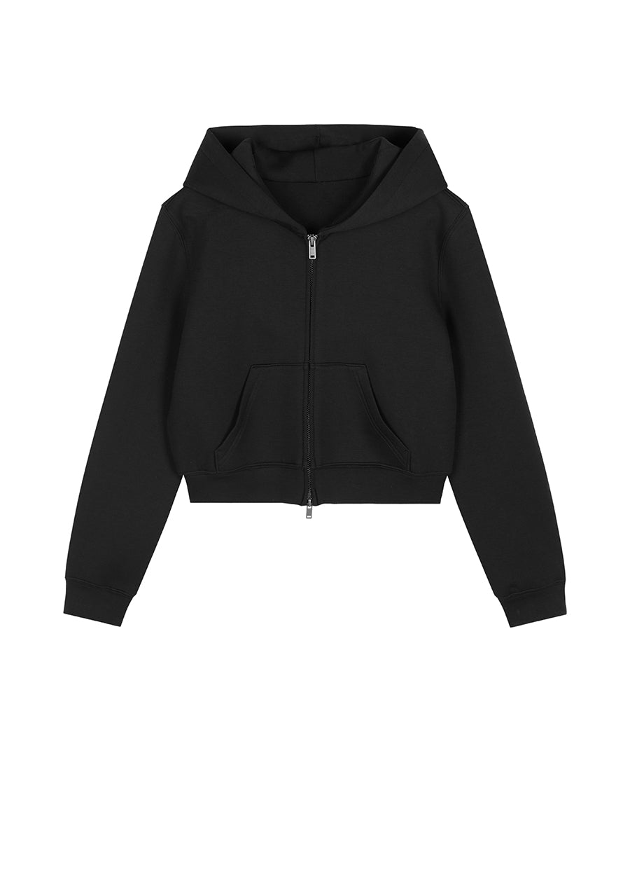 Sweatershirt / JNBY Cotton-blend Lyocell Cropped Hoodie（Spring 24）