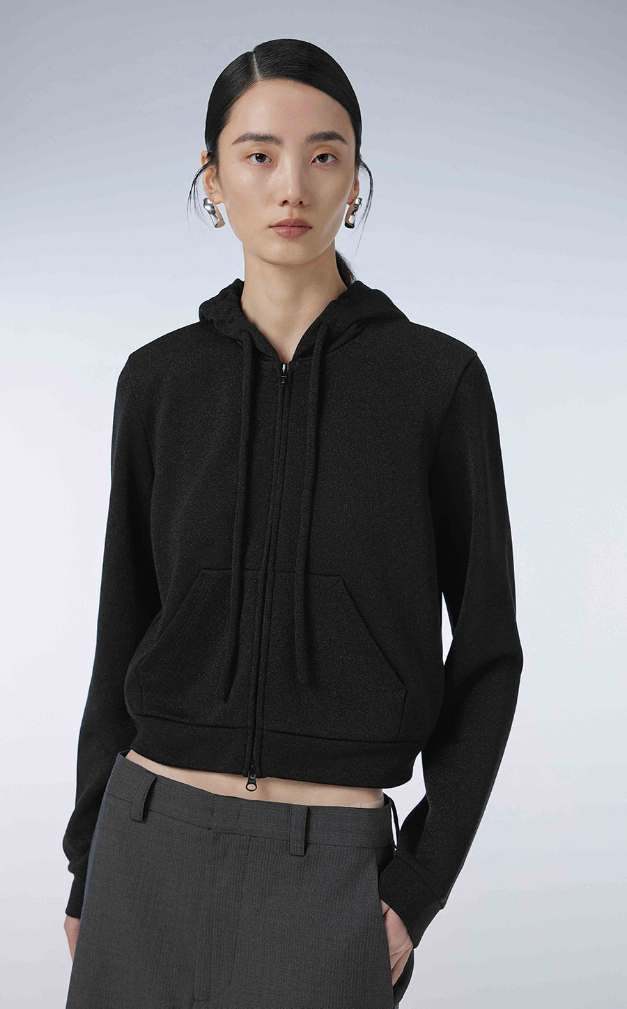 Sweatershirt / JNBY Cotton-blend Viscose Hoodie（Spring 24）