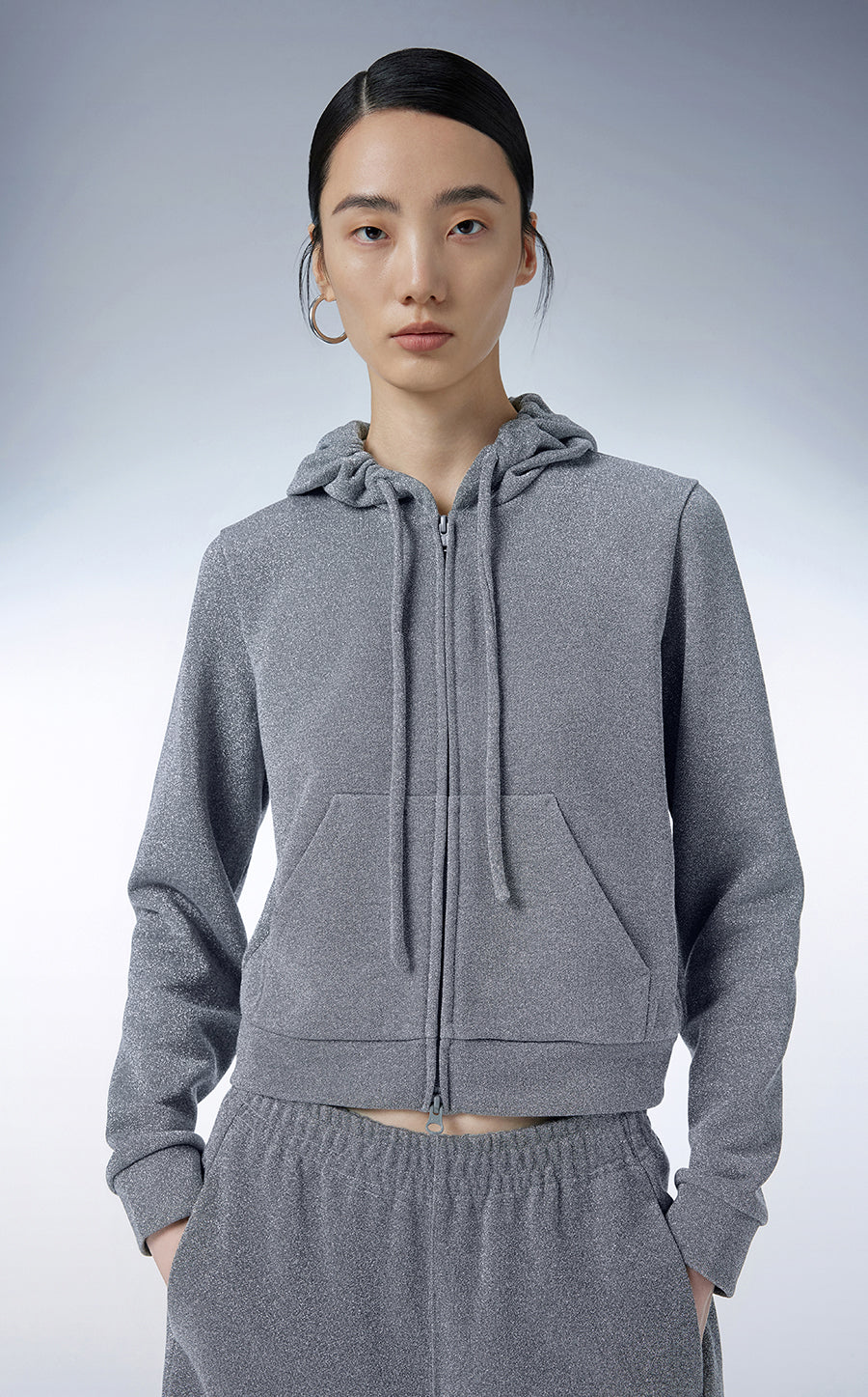 Sweatershirt / JNBY Cotton-blend Viscose Hoodie（Spring 24）