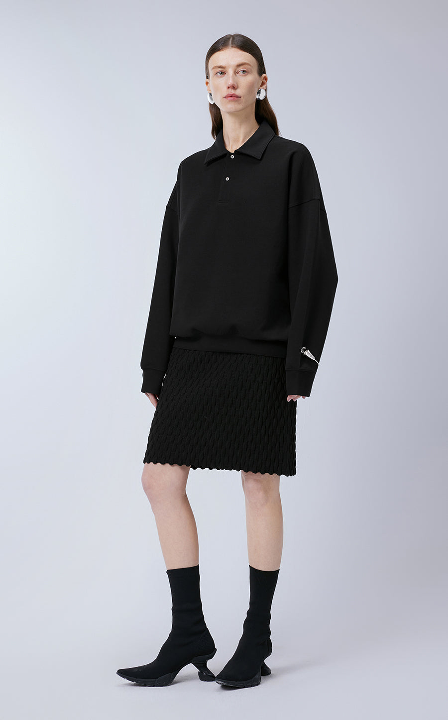 Sweatershirt / JNBY Cotton Polo Collar Relaxed-fit Hoodie（Spring 24）