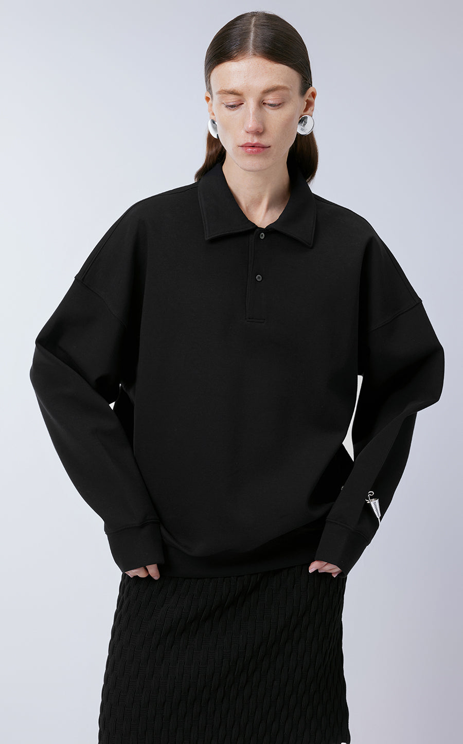 Sweatershirt / JNBY Cotton Polo Collar Relaxed-fit Hoodie（Spring 24）