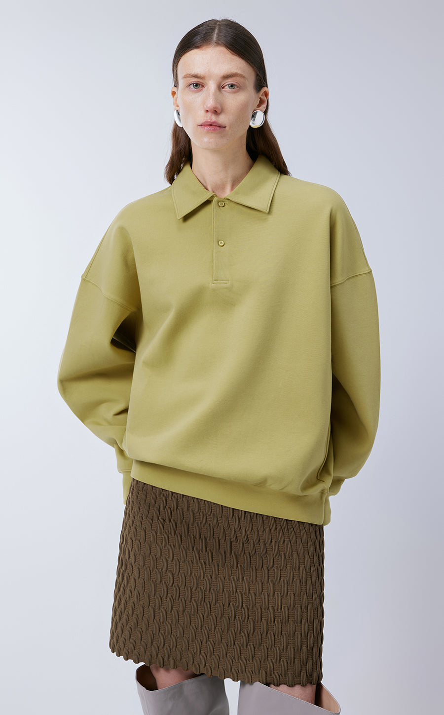 Sweatershirt / JNBY Cotton Polo Collar Relaxed-fit Hoodie（Spring 24）