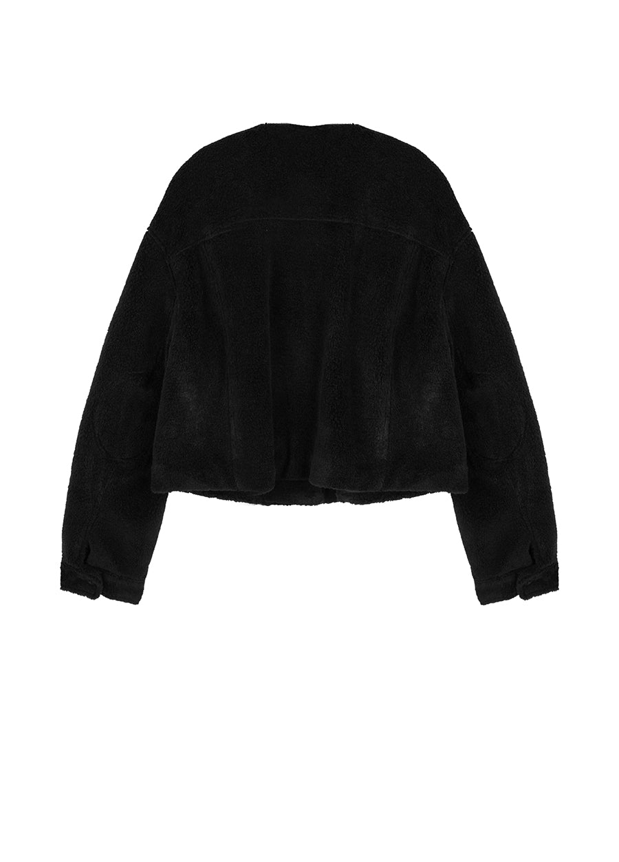 Coat / JNBY Faux Fur Ribbed Cropped Coat