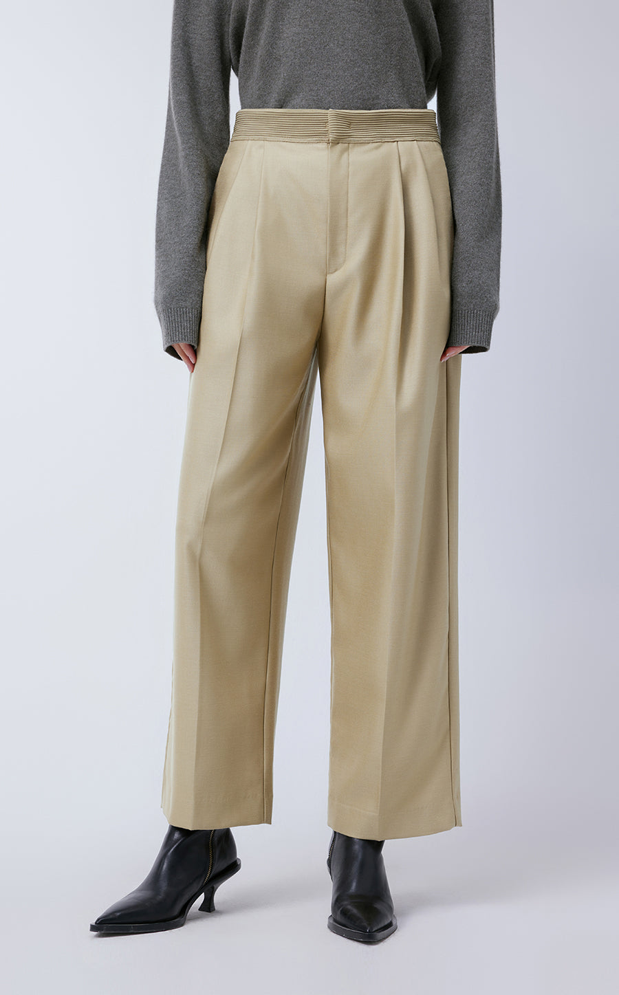 Pants / JNBY Wool Elastic Waist Wide Leg Pants（Spring 24）