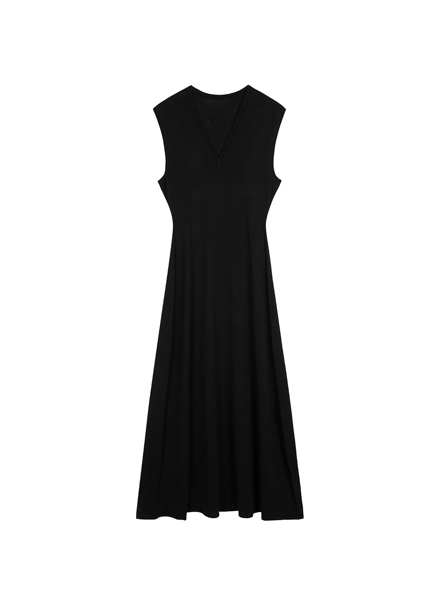 Dress / JNBY V-necked Sleeveless Calf-length Dress（Spring 24）