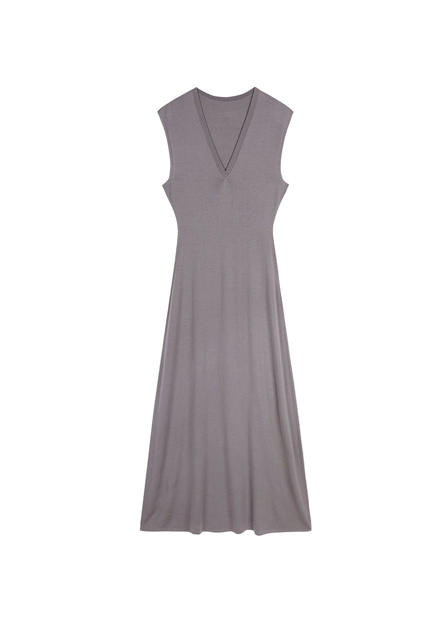 Dress / JNBY V-necked Sleeveless Calf-length Dress（Spring 24）