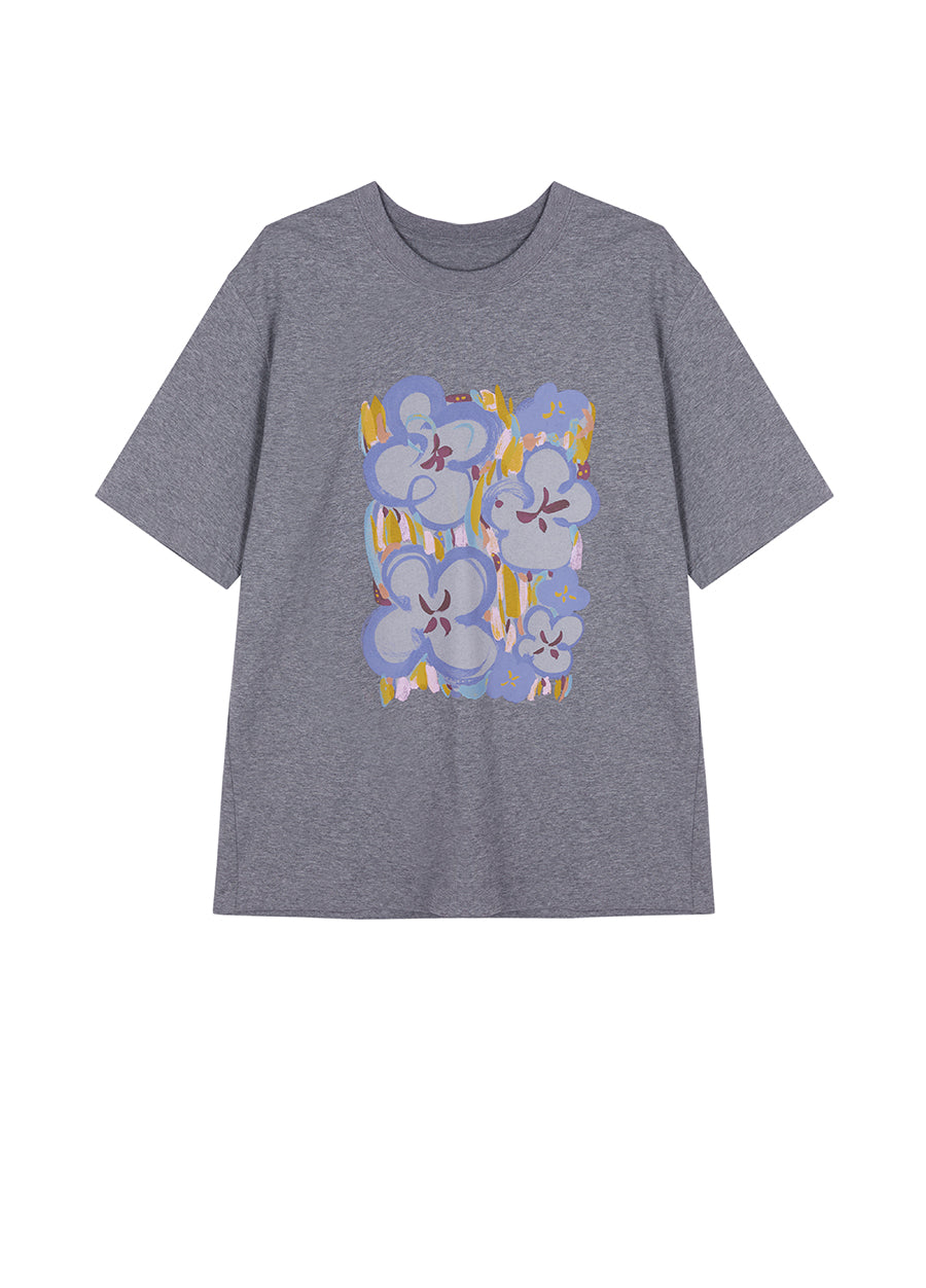 T-shirt / JNBY Floral Prints Cotton T-shirt