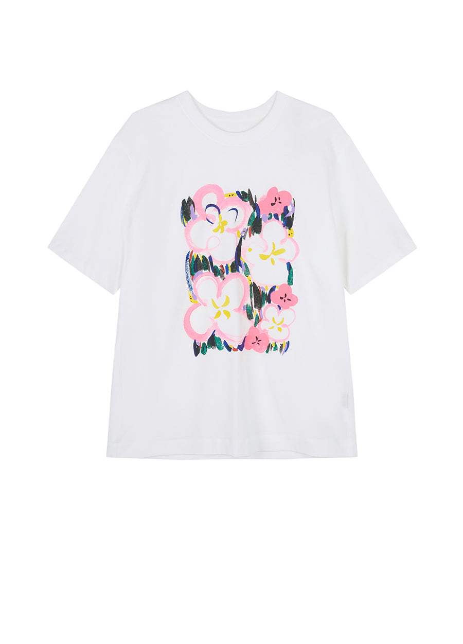 T-shirt / JNBY Floral Prints Cotton T-shirt