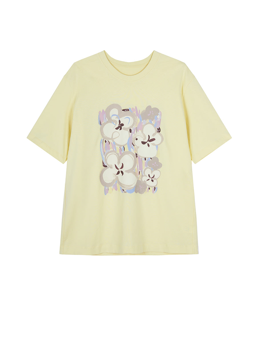 T-shirt / JNBY Floral Prints Cotton T-shirt