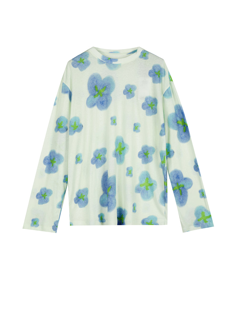 T-shirt / (ESG) JNBY Relaxed Plum Blossom Prints T-shirt