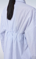 Shirt / JNBY Pinstripe Gathered-waist Cotton Shirt
