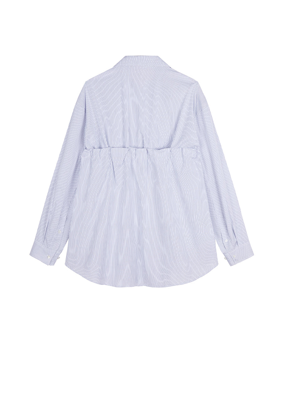 Shirt / JNBY Pinstripe Gathered-waist Cotton Shirt