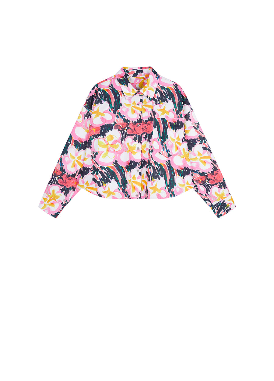 Shirt / JNBY Oversized Floral Prints Ramie Shirt