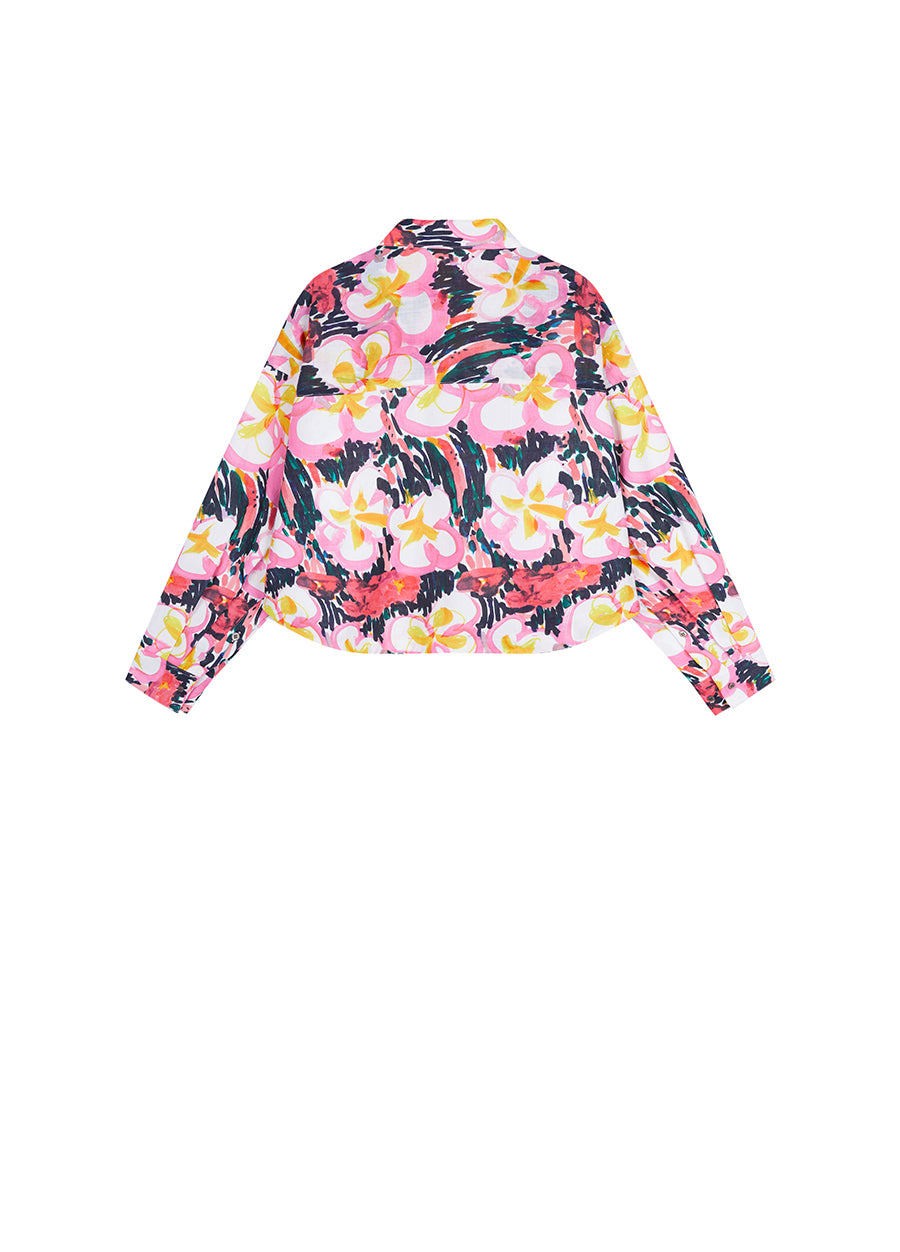 Shirt / JNBY Oversized Floral Prints Ramie Shirt