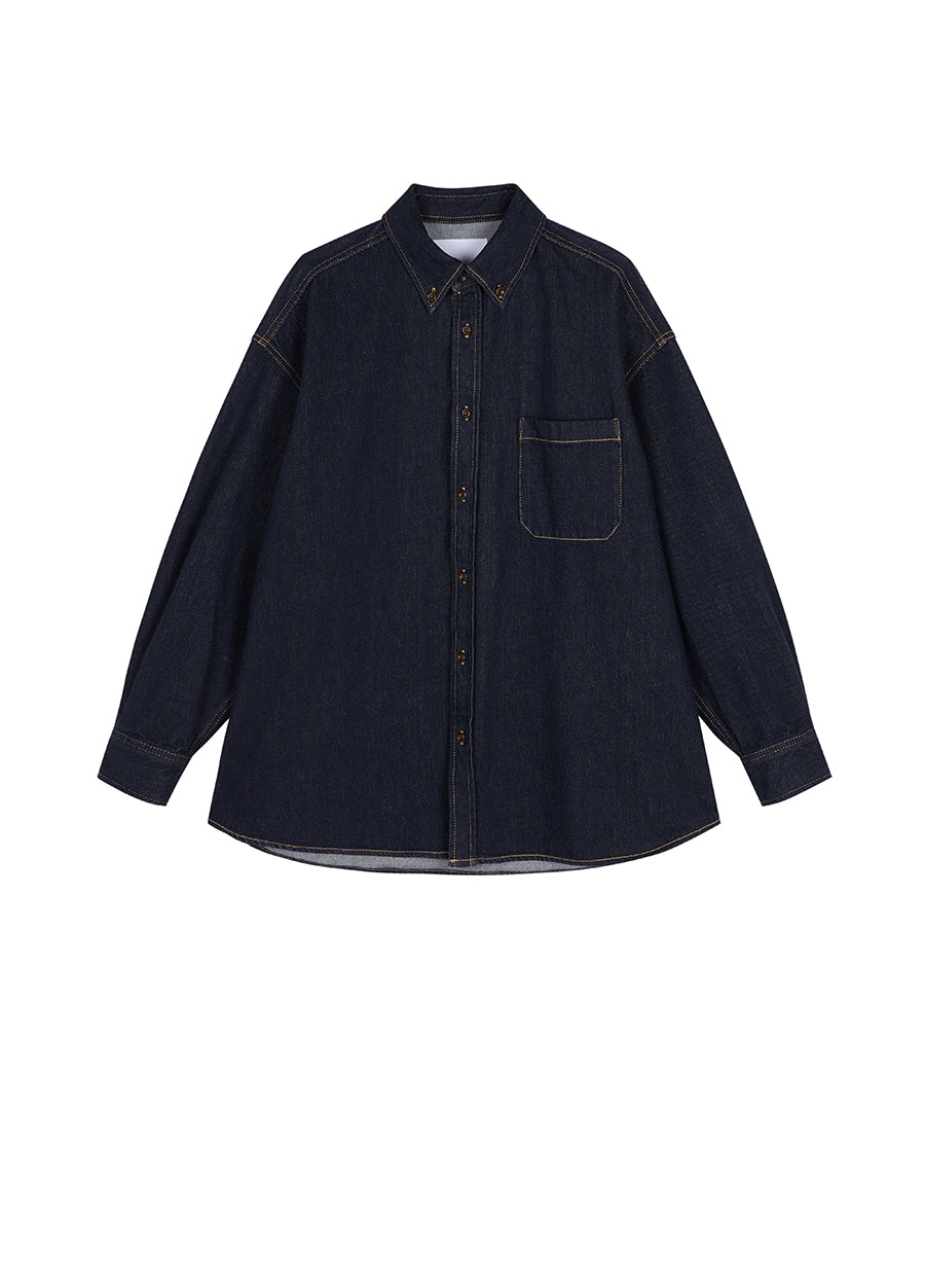 Shirt / JNBY Oversized Cotton Denim Shirt