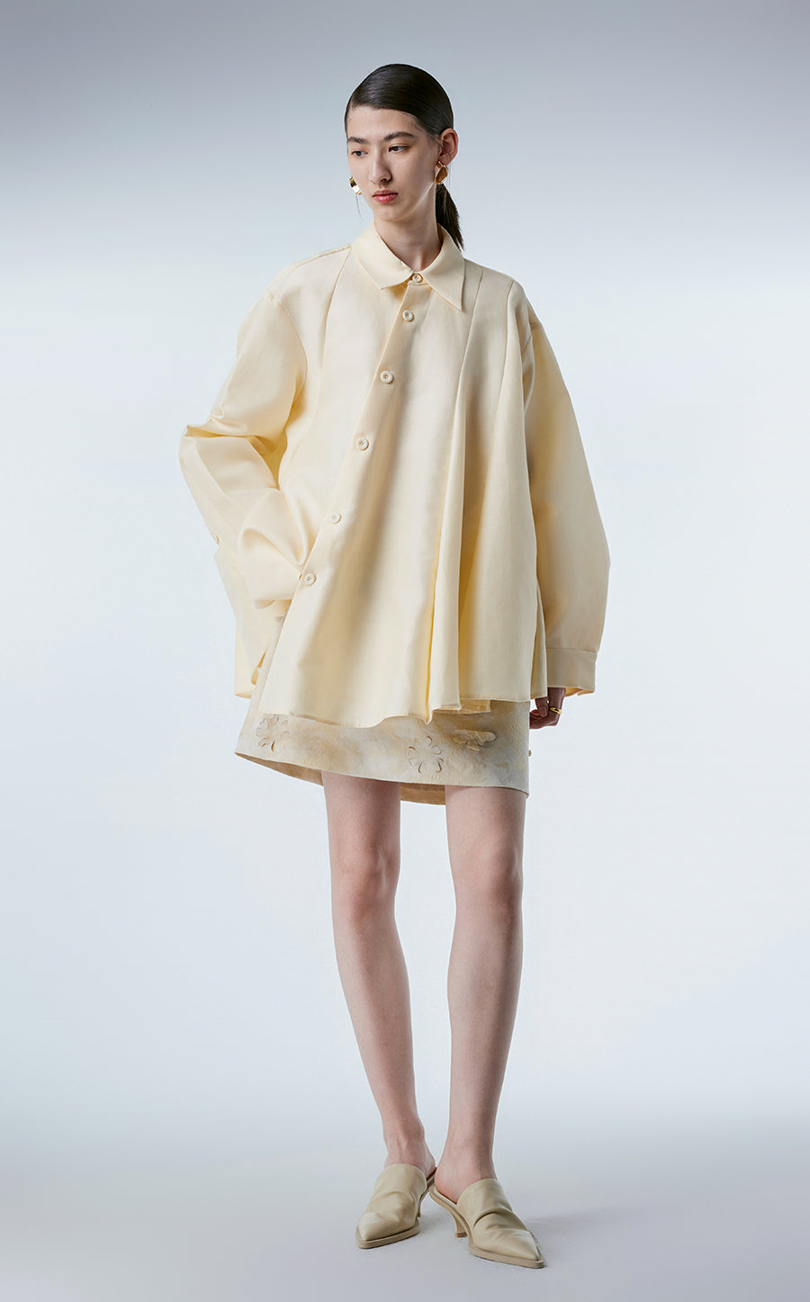 Shirt / JNBY Oversized Cotton-silk Asymmetric Shirt